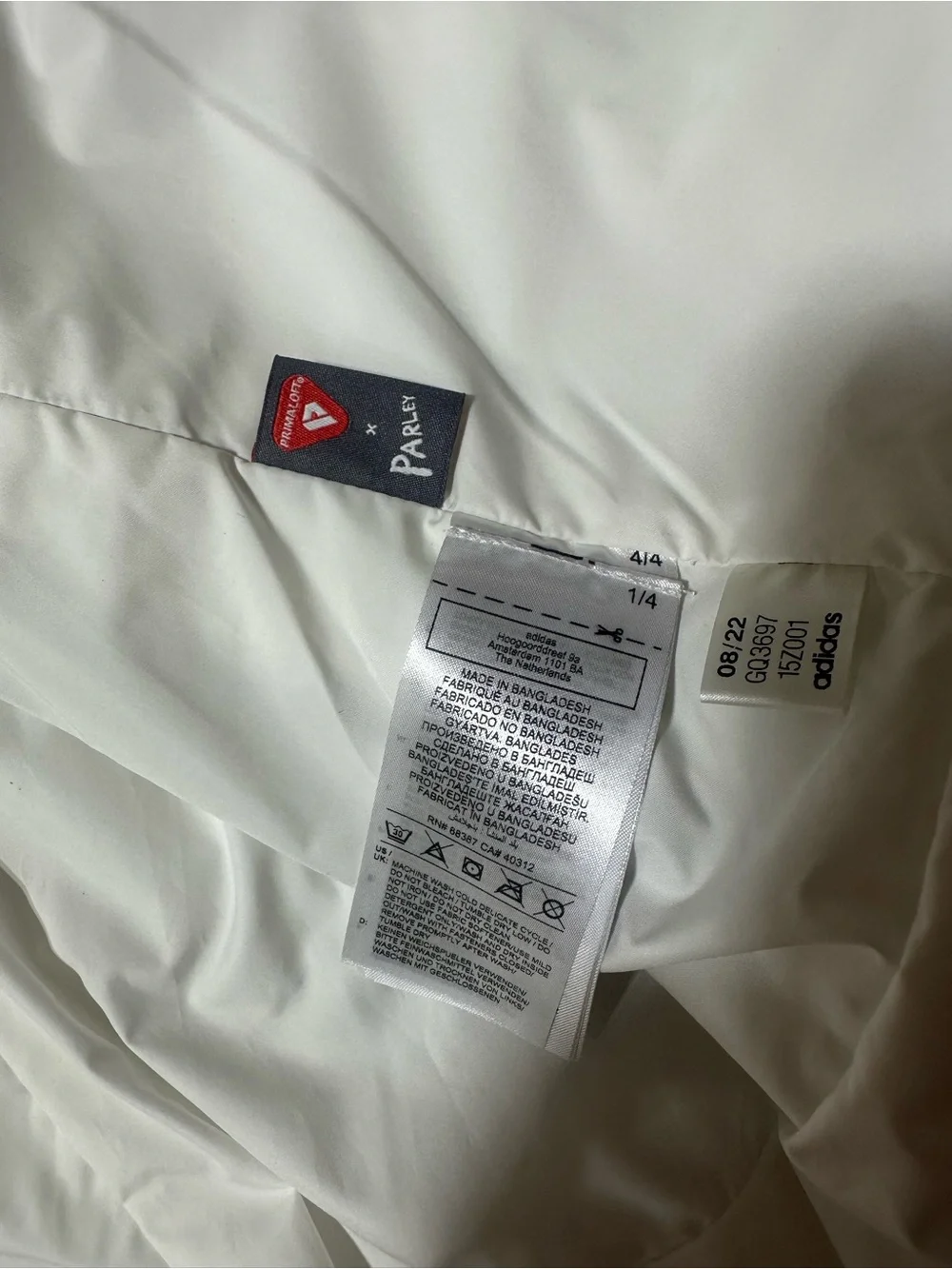adidas Terrex White Quilted Hooded Puffer Jacket